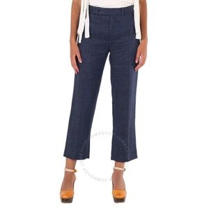 Chloe Cropped Tailored Linen Pants - 44